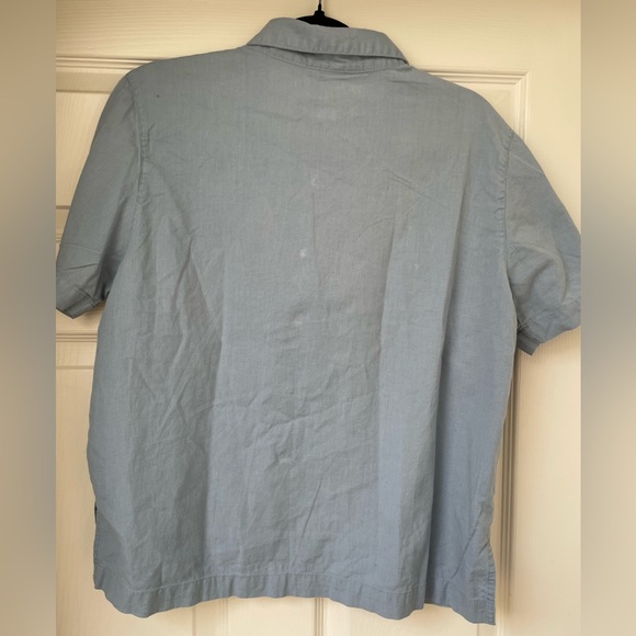 Baby Blue floral embroidered button up ERIKA COLLECTION - Picture 4 of 4